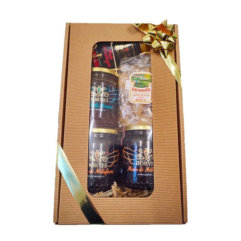 scatola-regalo-miele-caramelle-millefiori-castagno-borvei-apicoltura