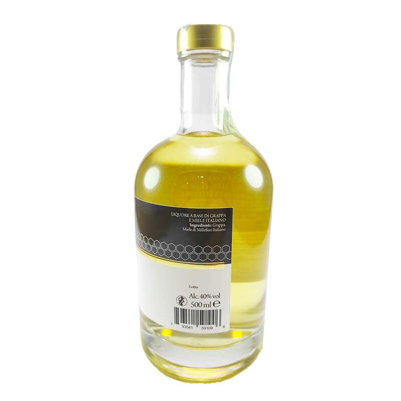 grappa al miele bottiglia di vetro 500ml