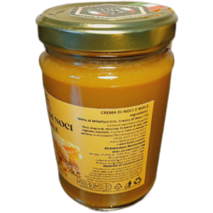 crema spalmabile noci e miele 400g dx CREMA spalmabile DI NOCI E MIELE VASO DA 400g fronte
