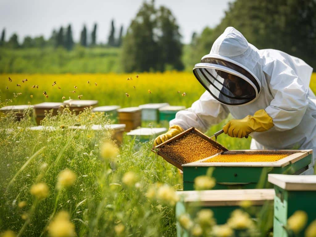 Produzione del miele di erba medica Produzione del miele di erba medica