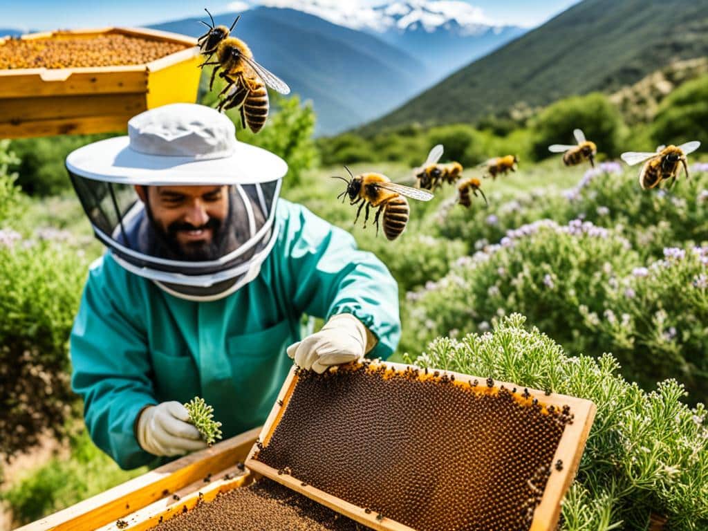 Produzione del miele di timo