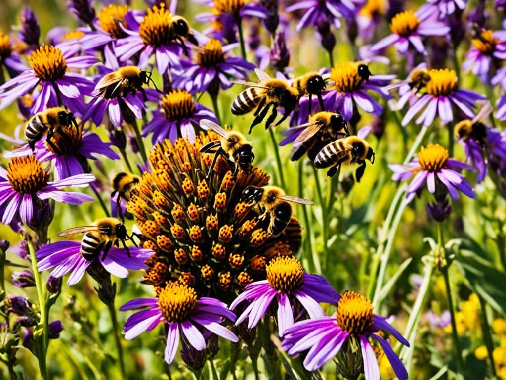 api che raccolgono il nettare dei fiori